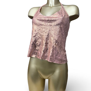 Baby pink shinning halter top (M)