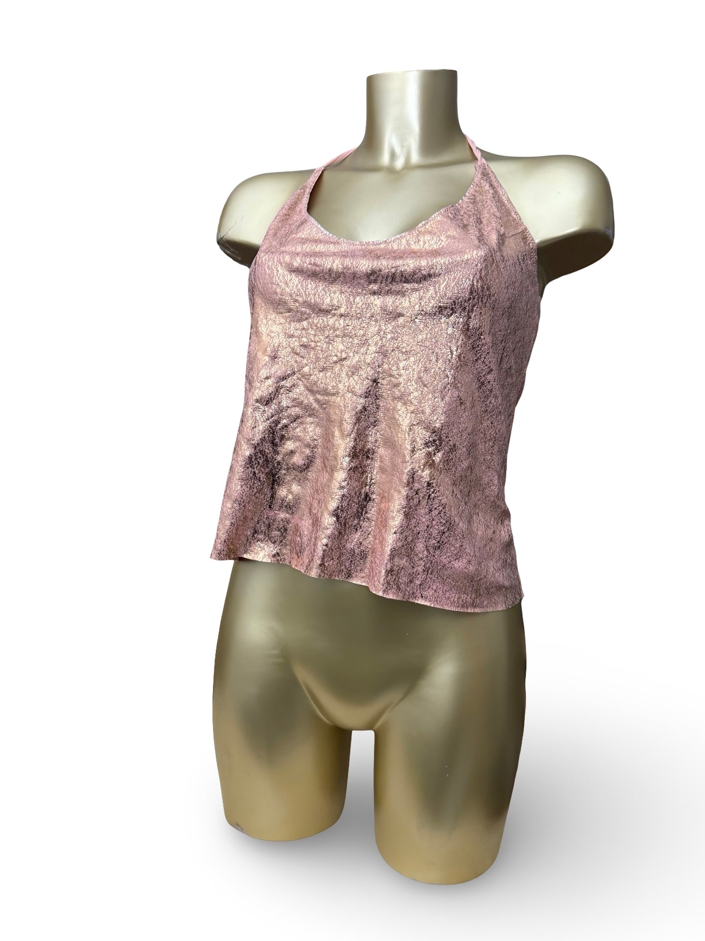 Baby pink shinning halter top (M)