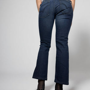 Navy denim low rise bootcut pants (S)