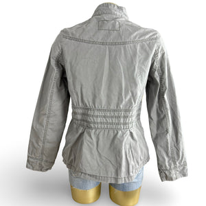 Khaki 100% cotton biker jacket (M)