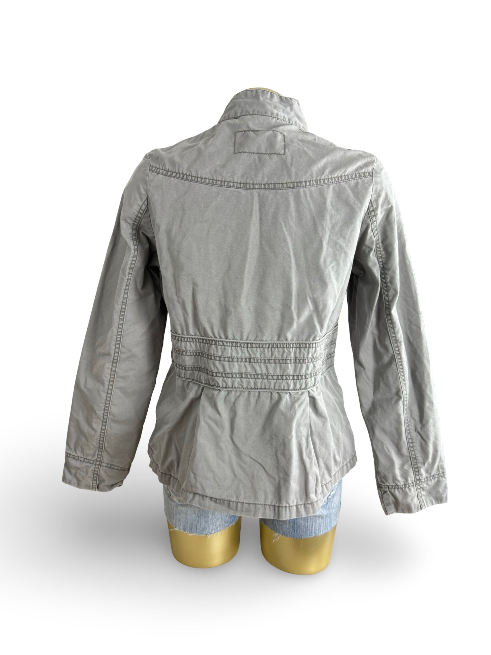 Khaki 100% cotton biker jacket (M)