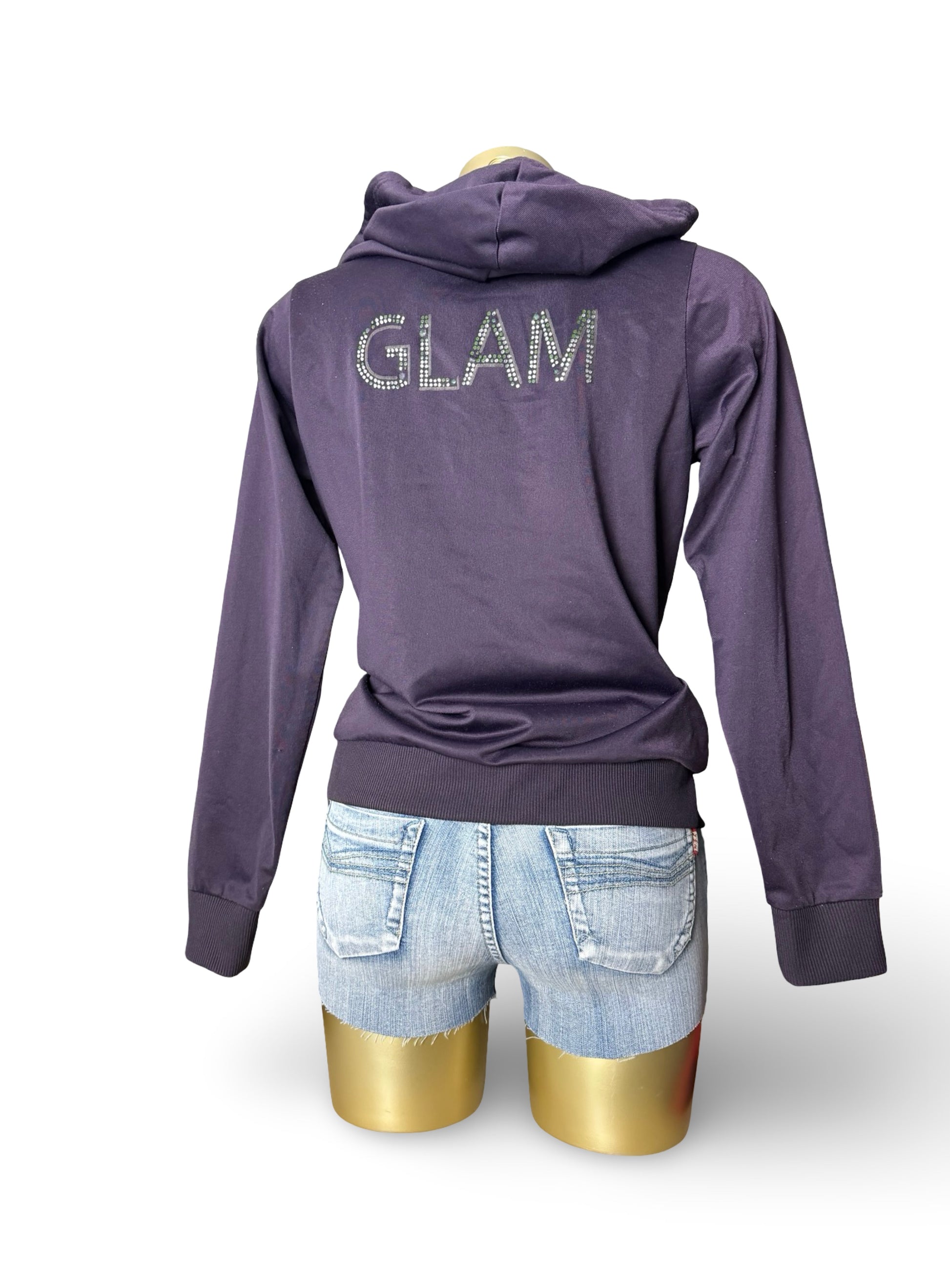 Purple zip up strass hoodie (M/L)
