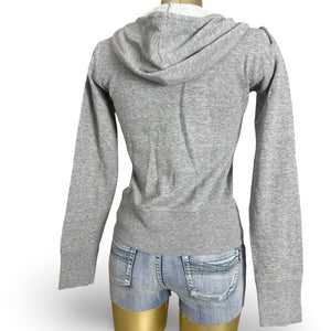 Grey zip up 100% cotton hoodie (S)