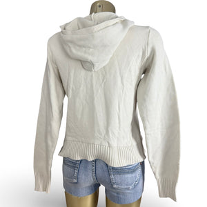 White cream cotton hoodie (M)
