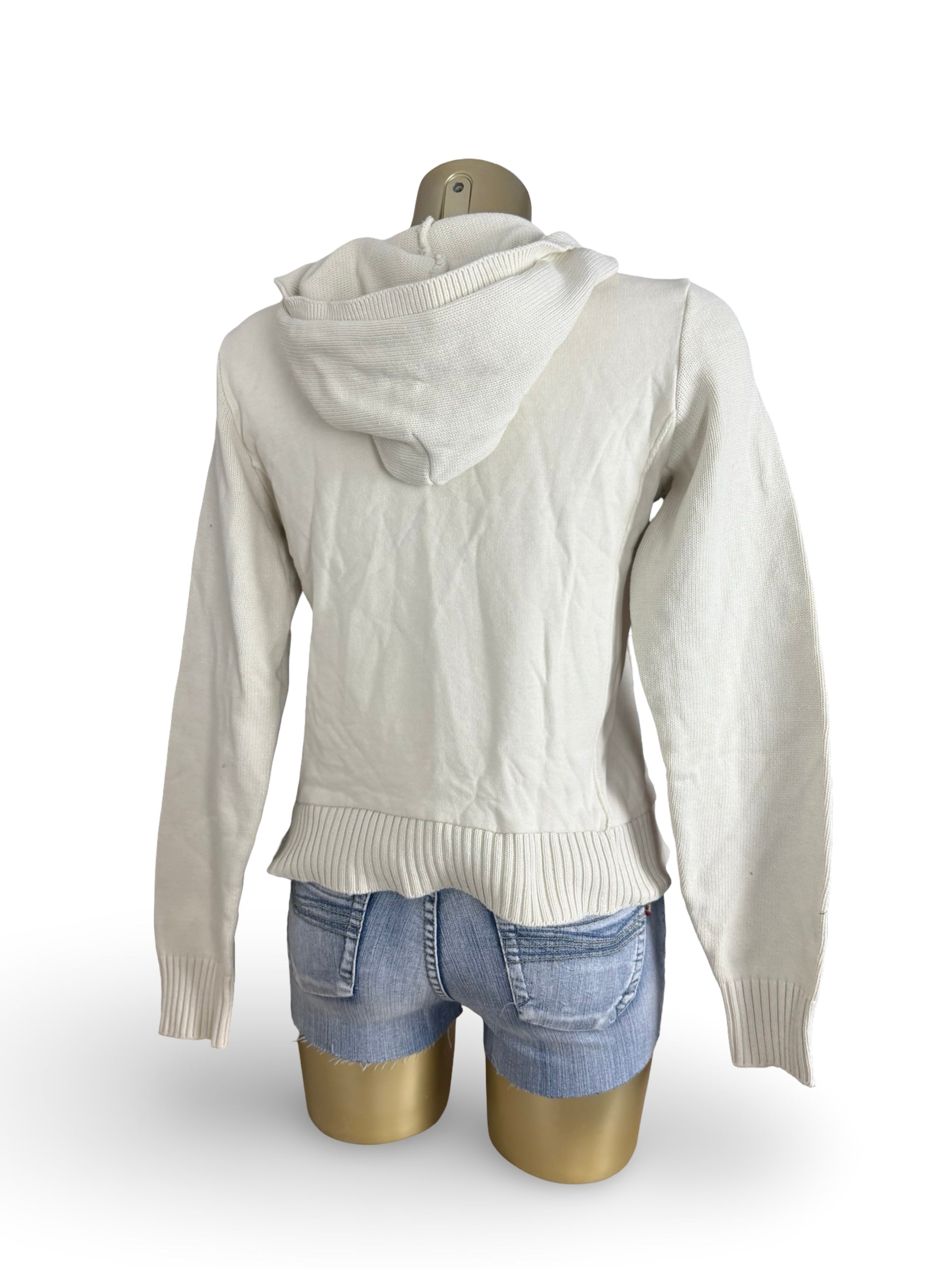 White cream cotton hoodie (M)