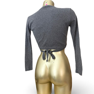 Grey tie up bolero jumper (S)