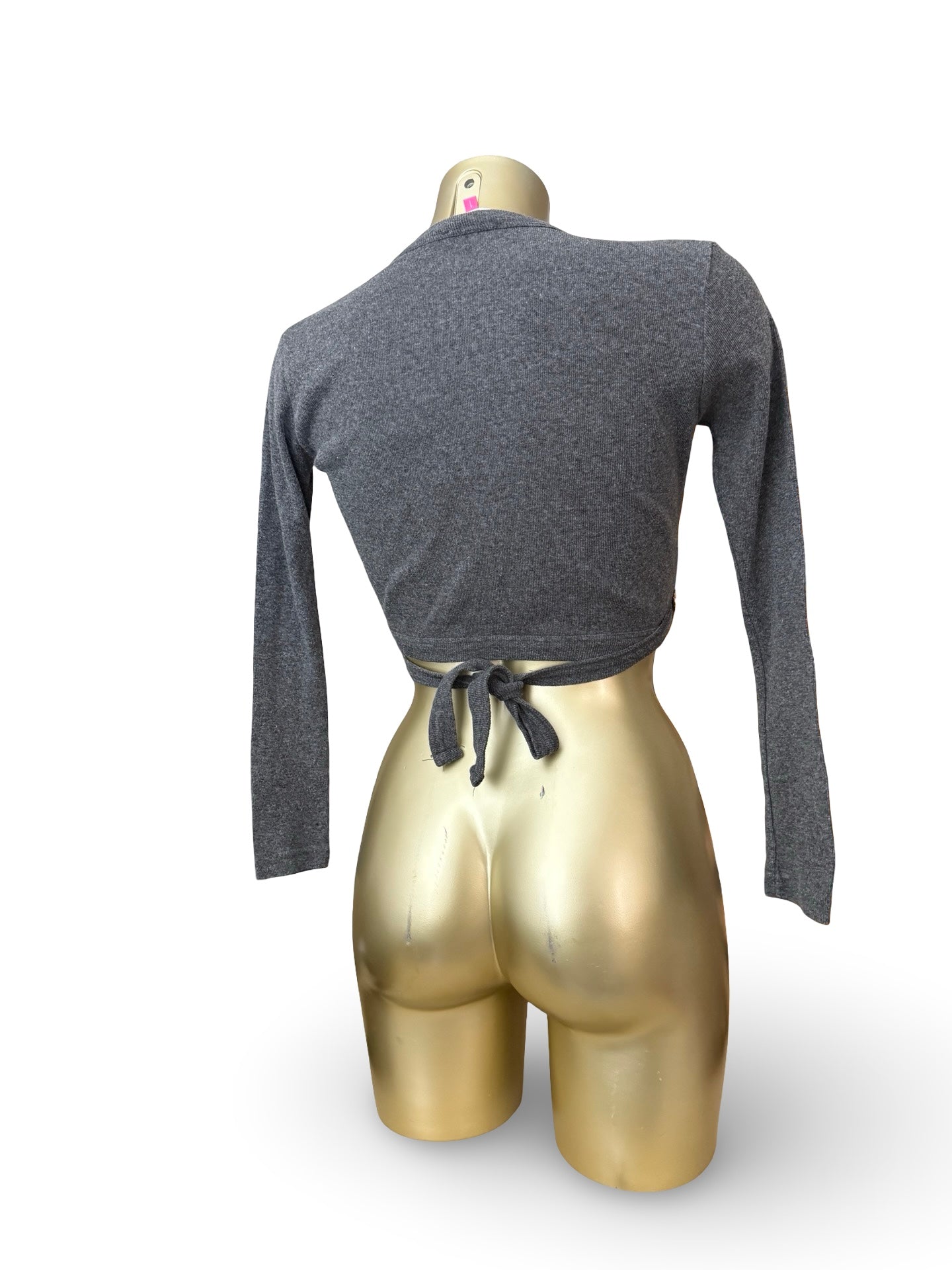 Grey tie up bolero jumper (S)