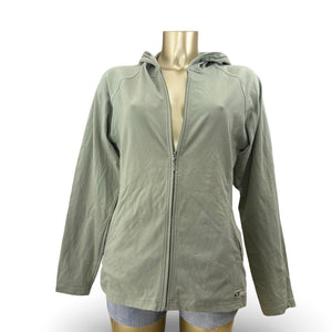 Khaki tight fit zip up hoodie (XL)