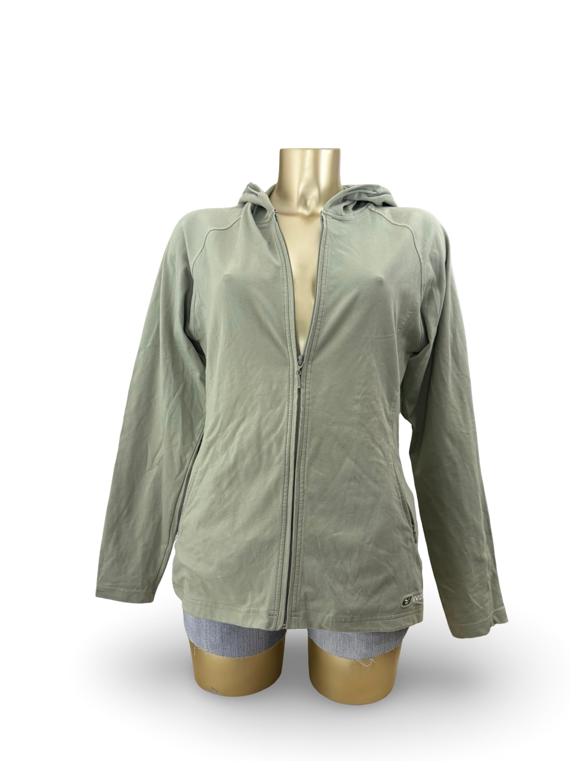 Khaki tight fit zip up hoodie (XL)