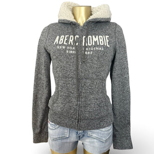 Grey inside fleece cotton hoodie (S)