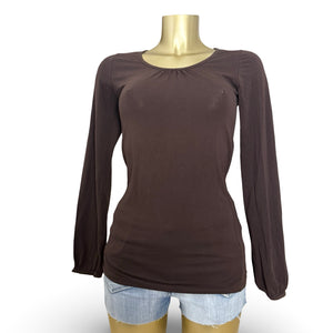 Brown cotton long sleeves top (S/M)