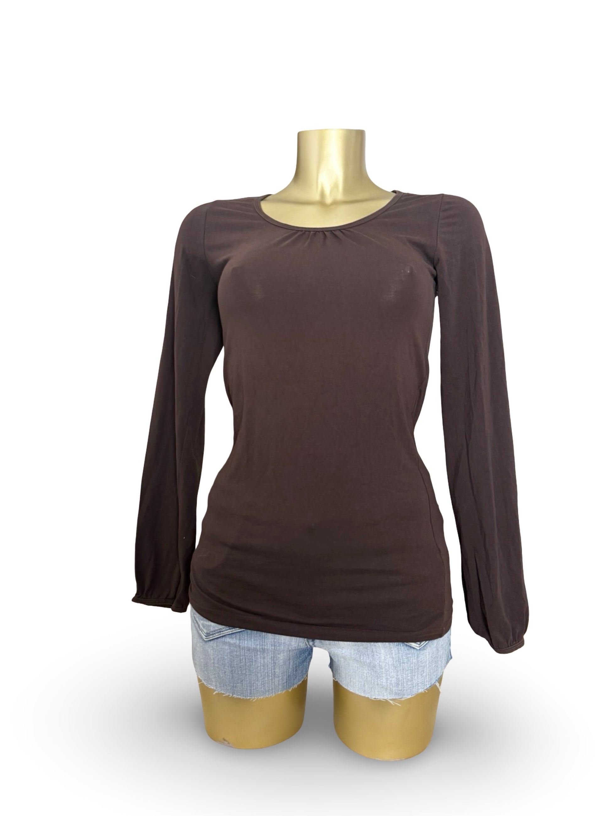 Brown cotton long sleeves top (S/M)