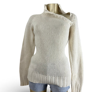 Cream wool & cotton turtleneck jumper (M/L)