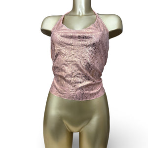 Baby pink shinning halter top (M)