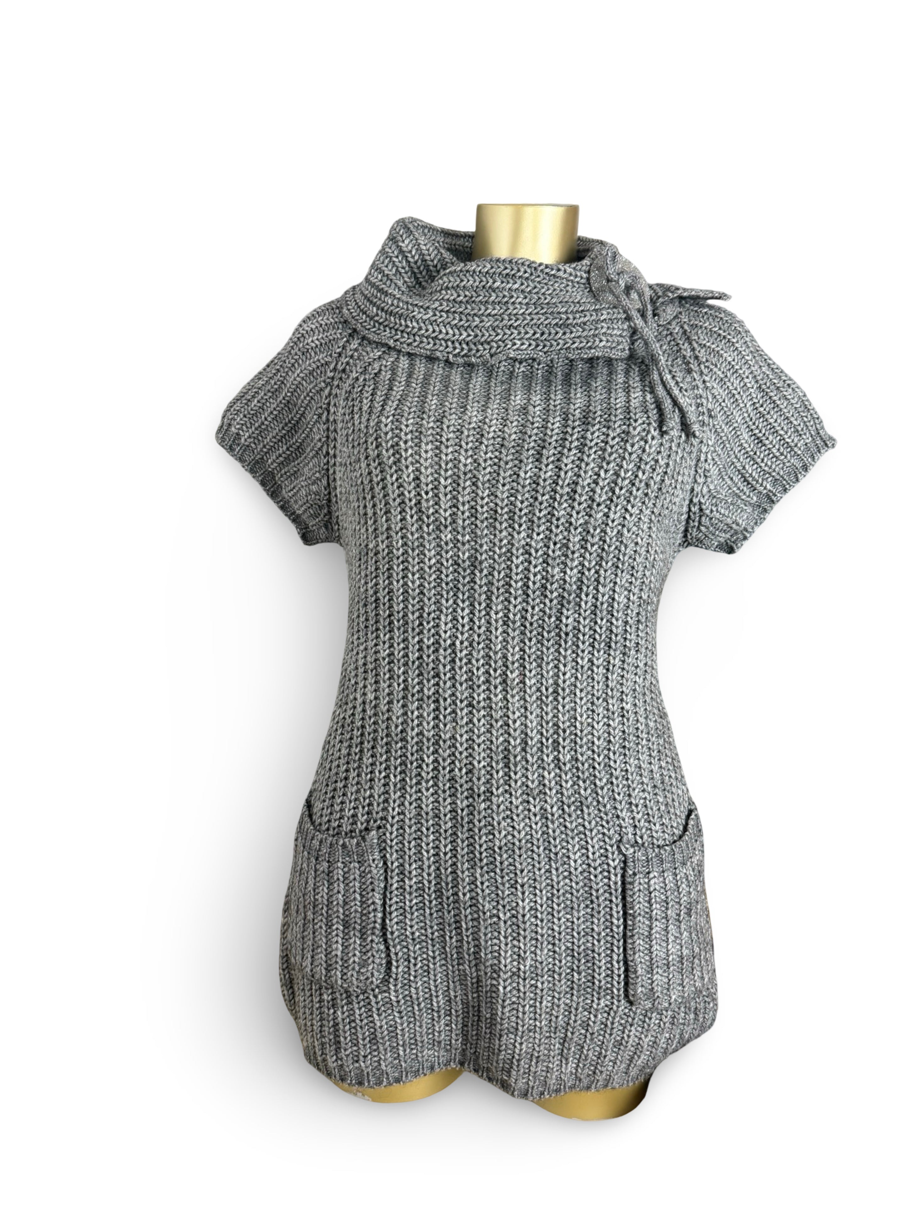 Grey short sleeves cardigan jumper (M/L)