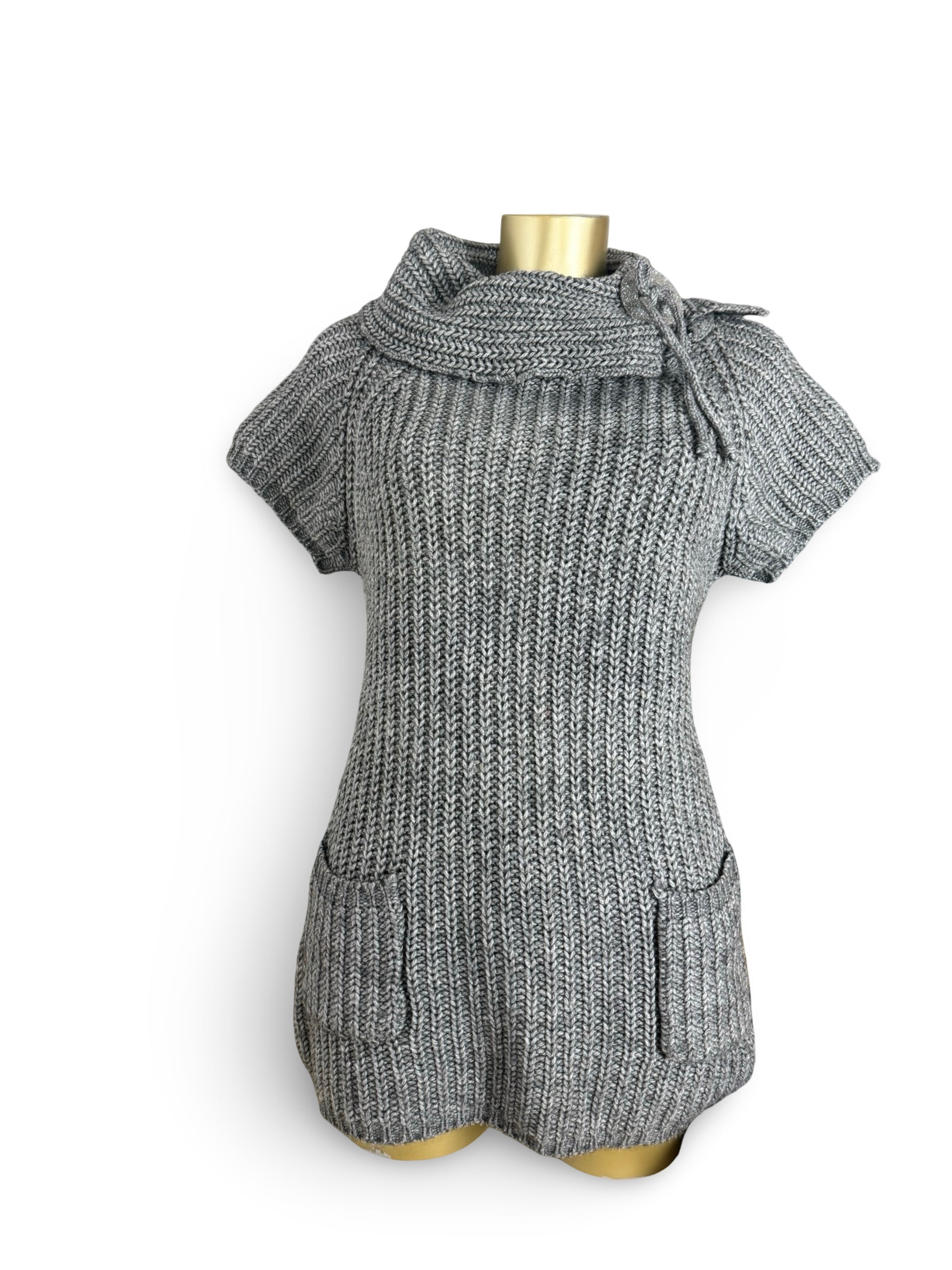 Grey short sleeves cardigan jumper (M/L)