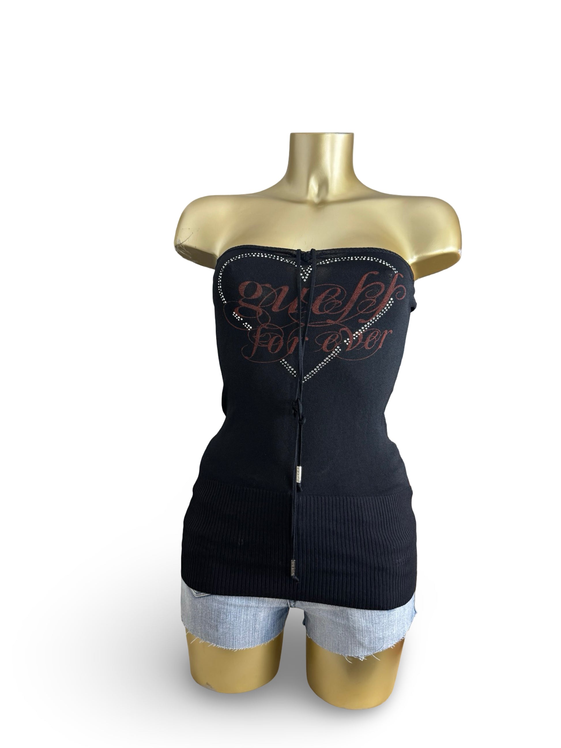 Black tight fit tube top (S)