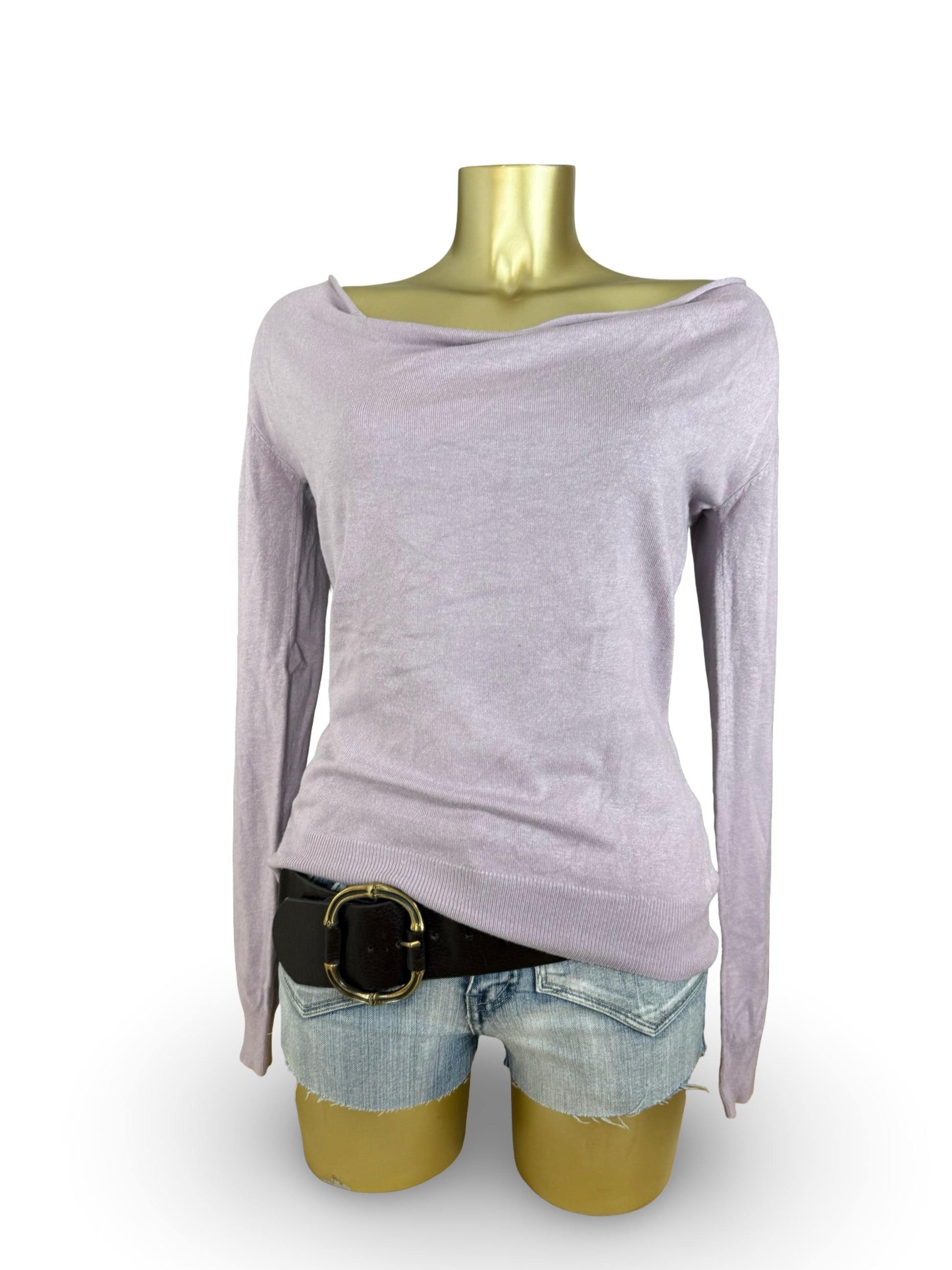 Lilac off shoulder cotton jumper (M/L)