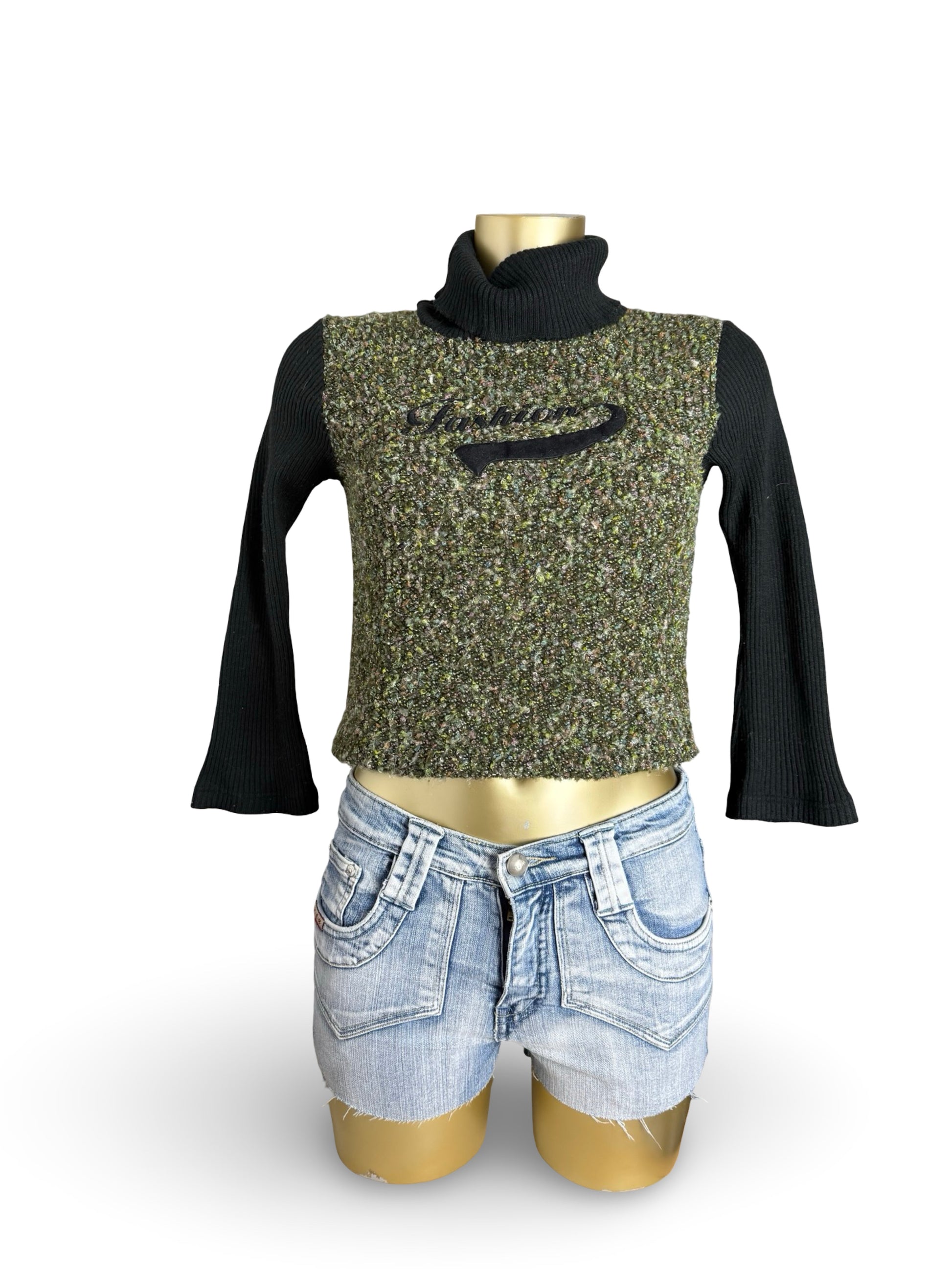 Khaki turtleneck jumper (XS)