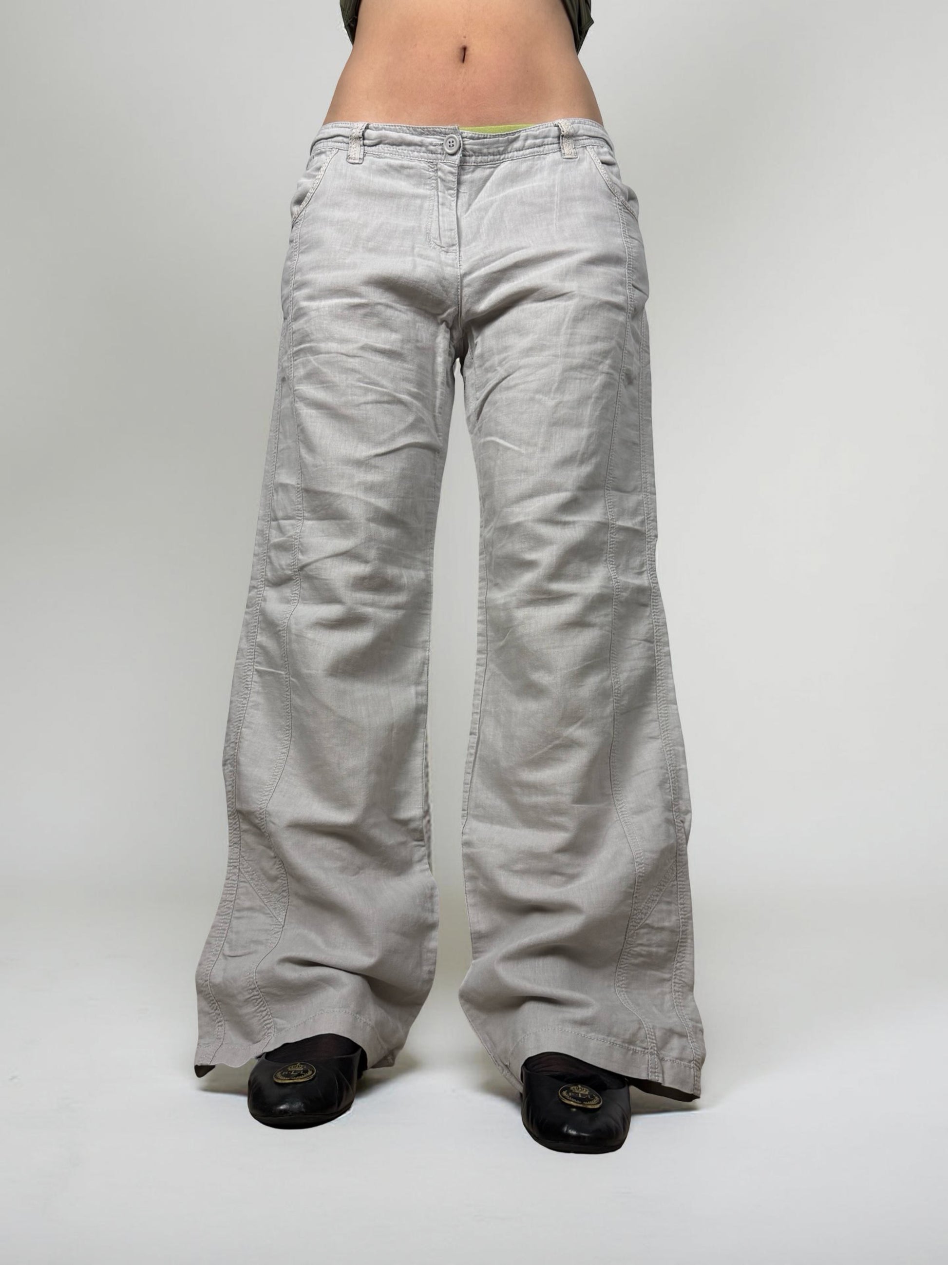 Grey low rise baggy pants (XL)