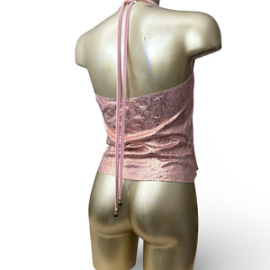 Baby pink shinning halter top (M)