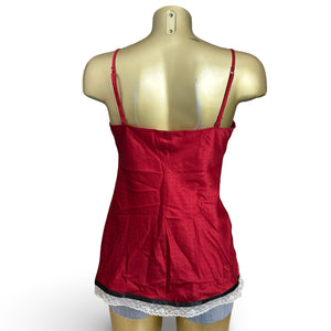 Red silky babydoll cami top (L)