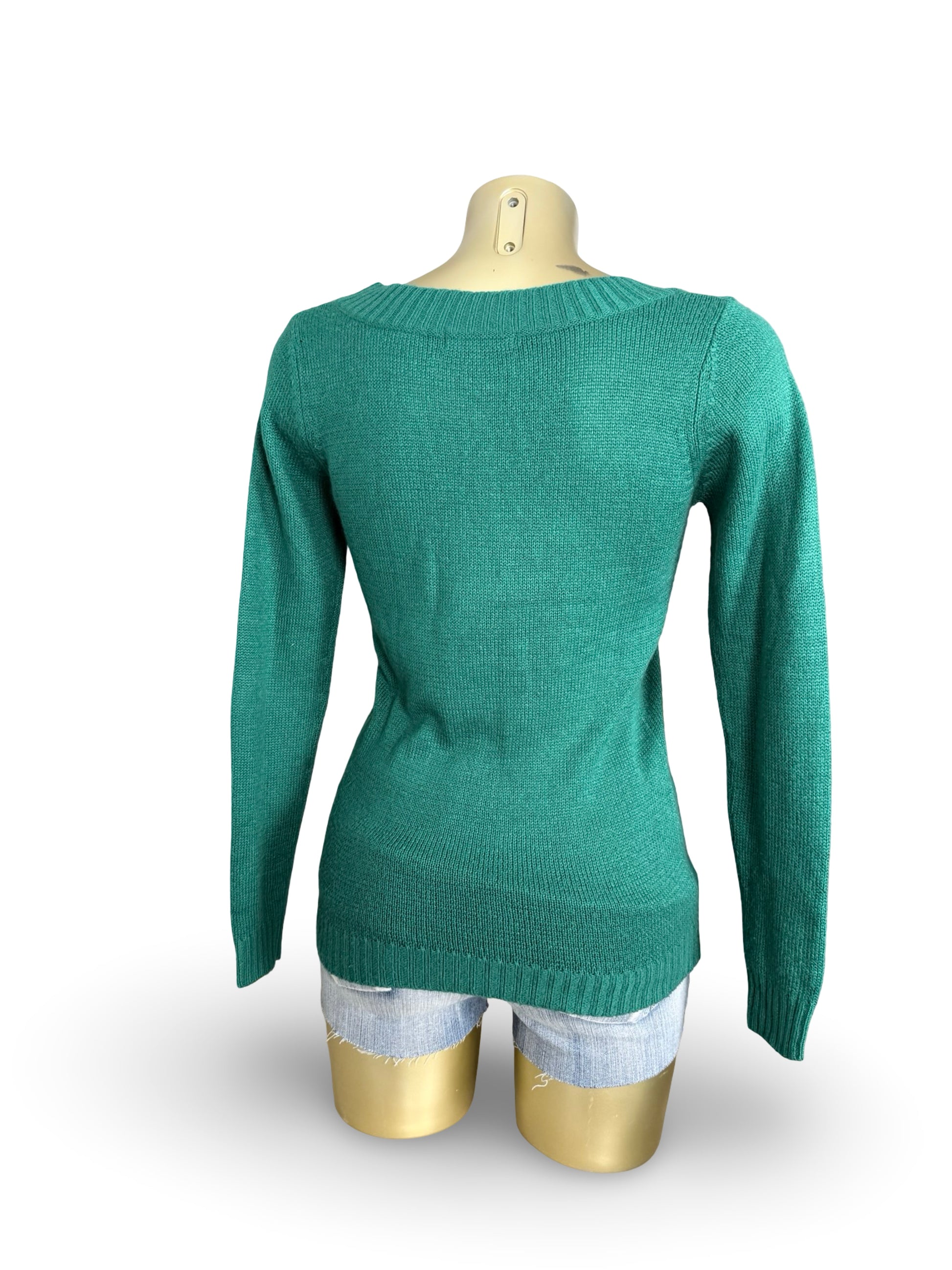 Green tight fit jumper (S)
