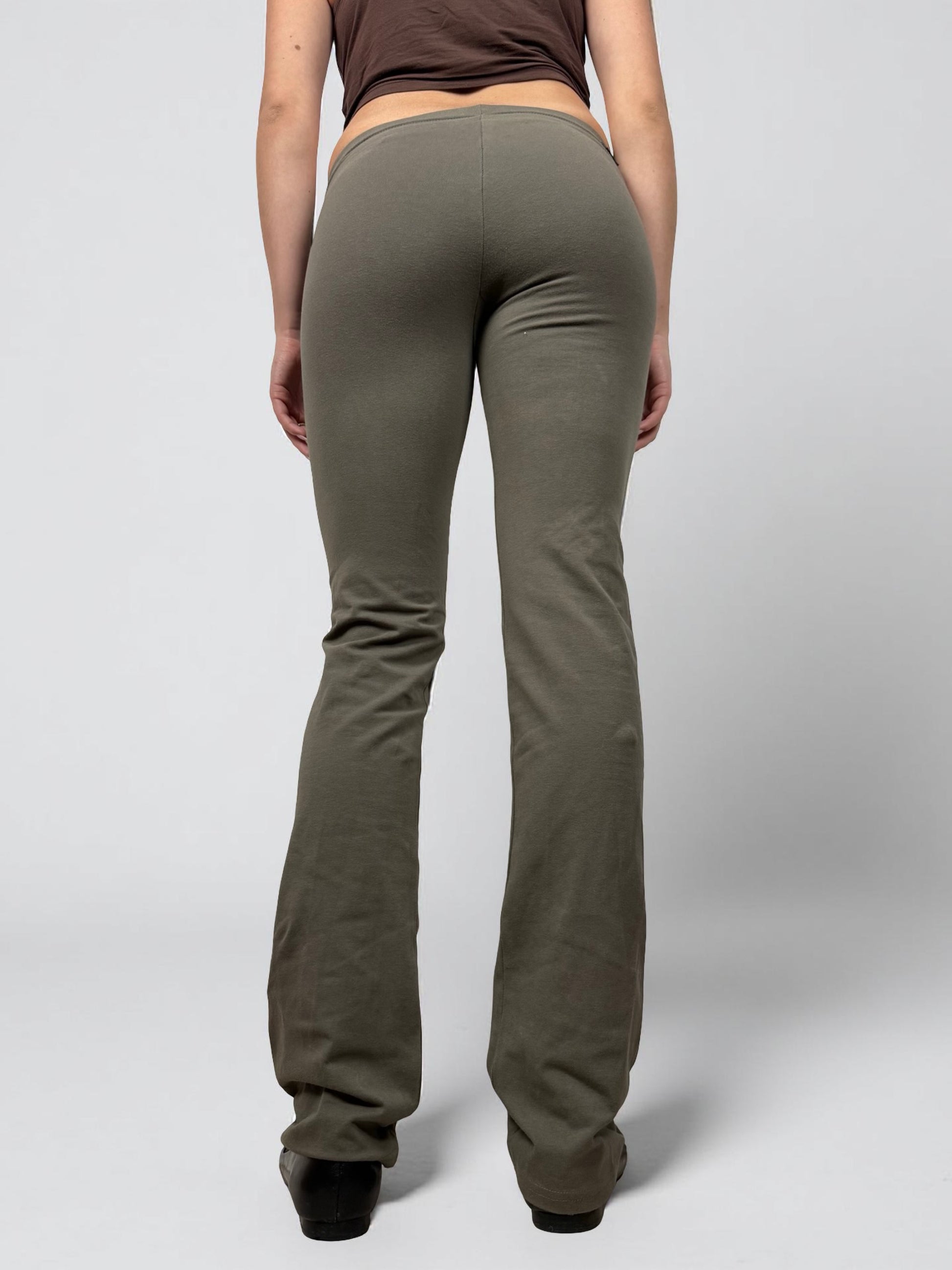 Khaki low rise bootcut joggers pants (XS)