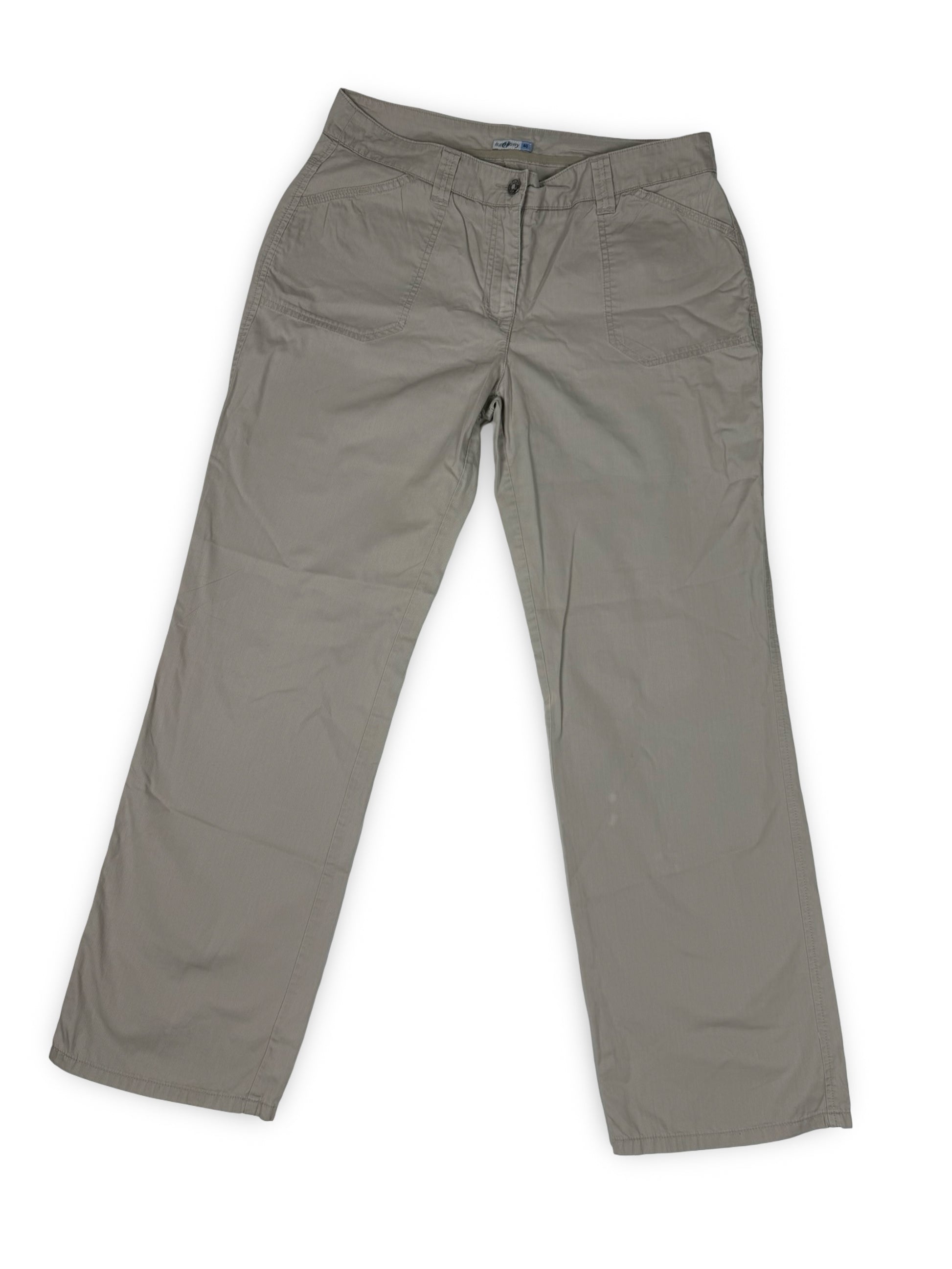 Beige cotton low rise baggy pants (L)