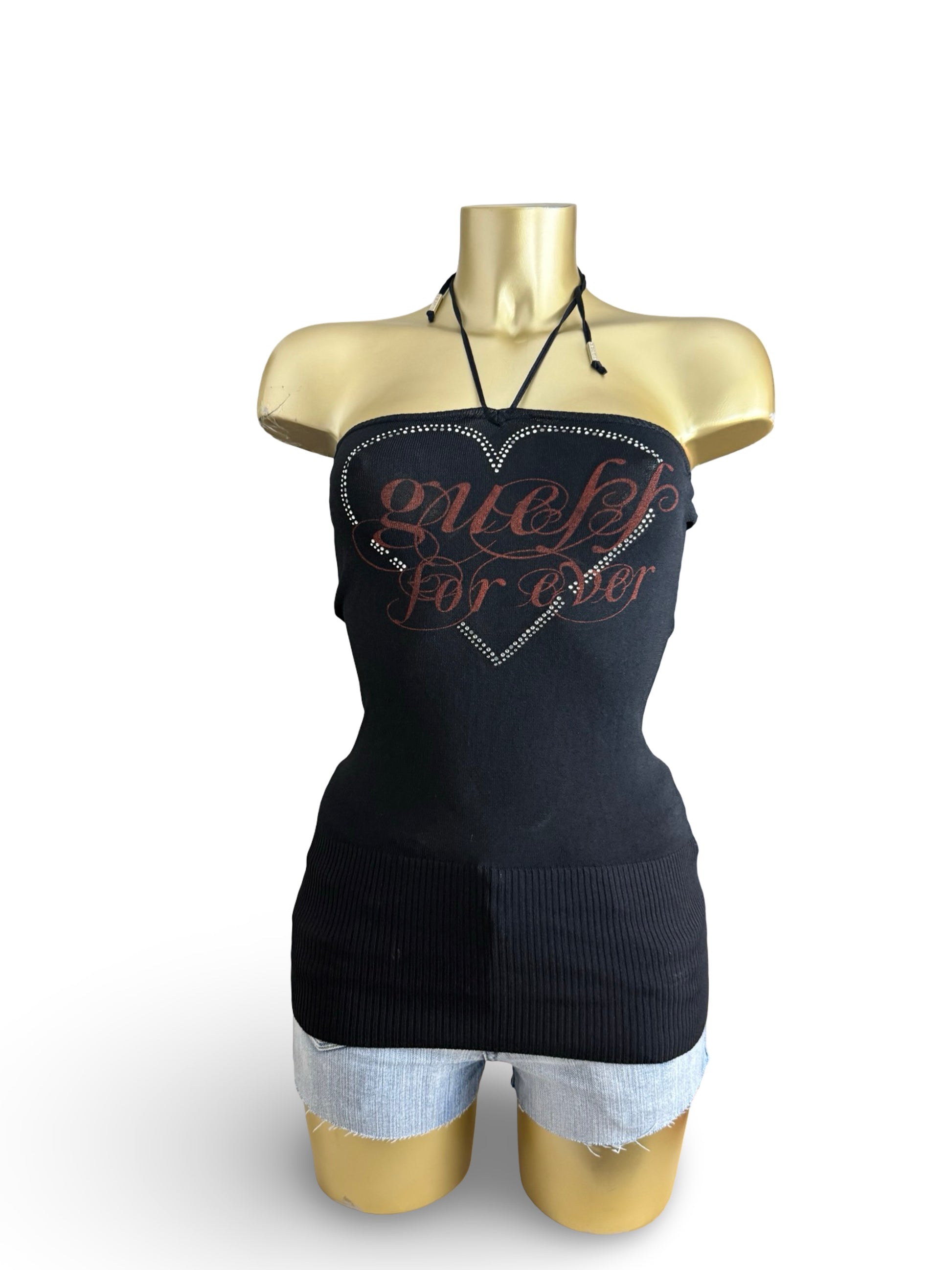 Black tight fit tube top (S)