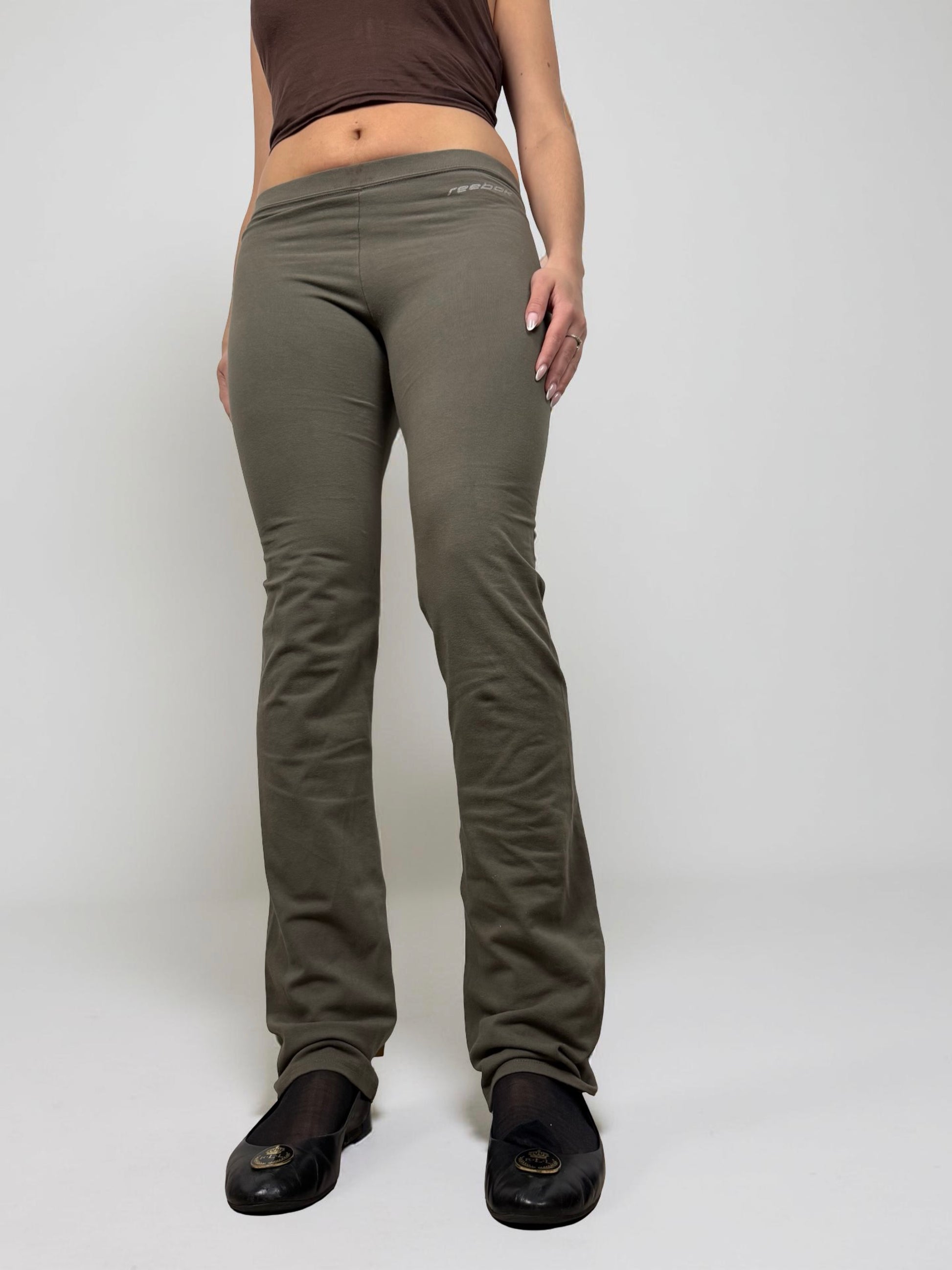 Khaki low rise bootcut joggers pants (XS)