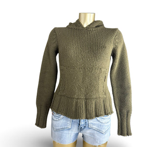 Khaki hooded jumper (S/M)