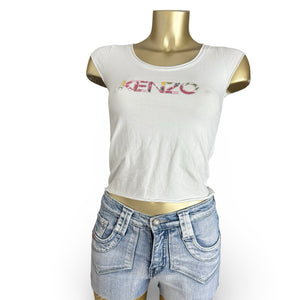 White cotton logo tee (S/M)