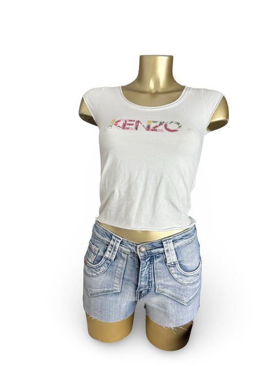 White cotton logo tee (S/M)