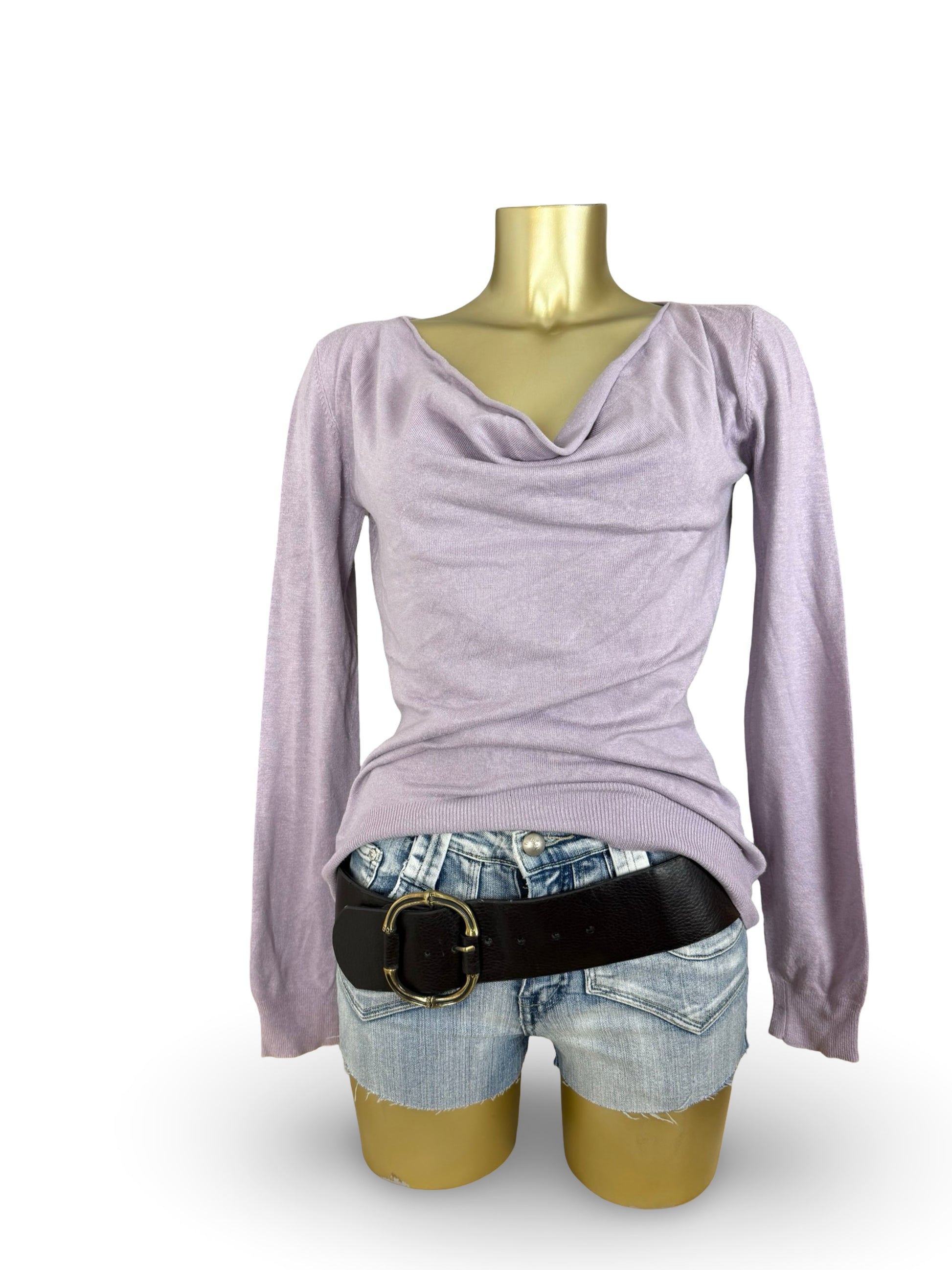 Lilac off shoulder cotton jumper (M/L)