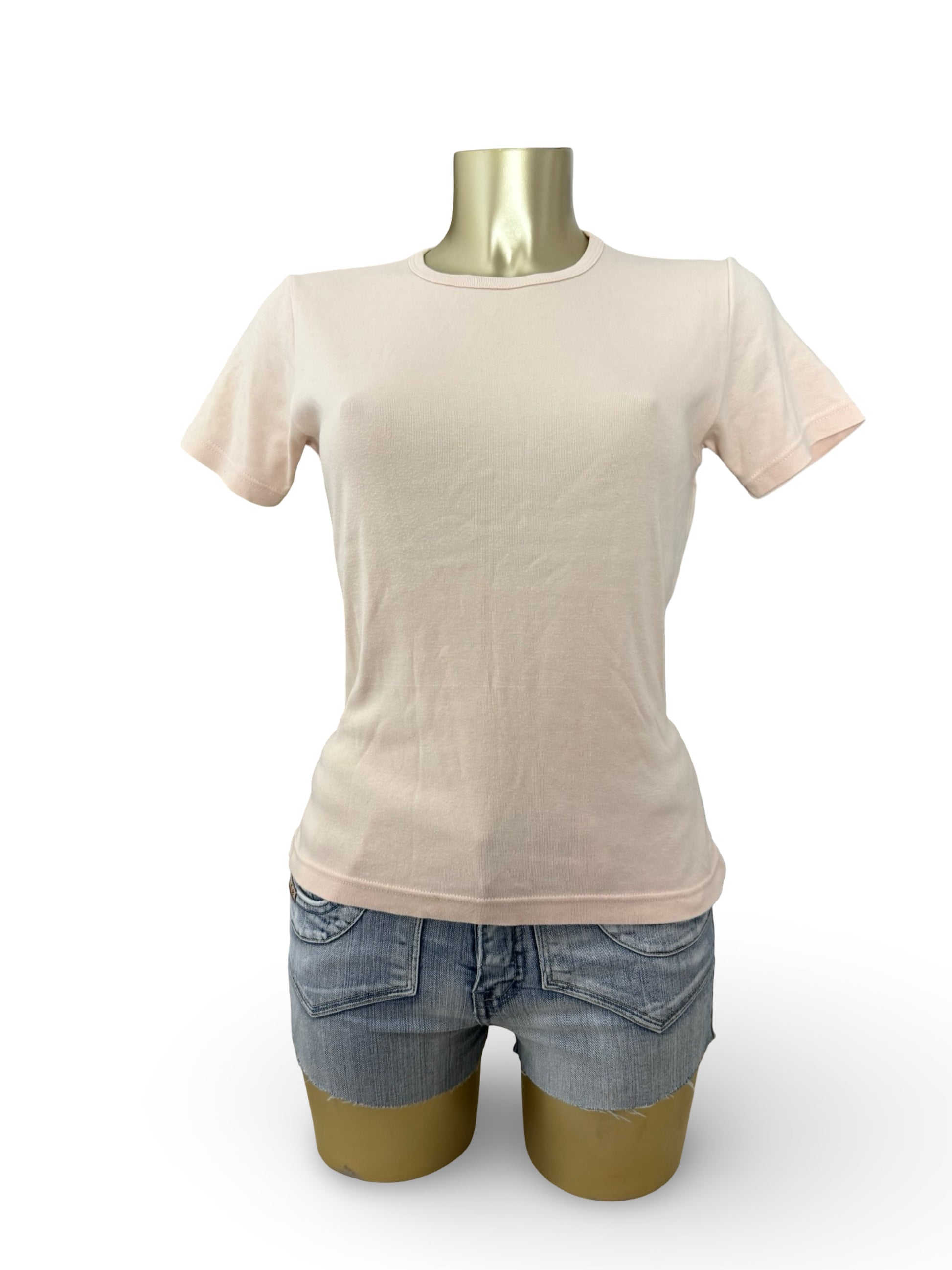 Pink peach 100% cotton tight fit tee (M/L)
