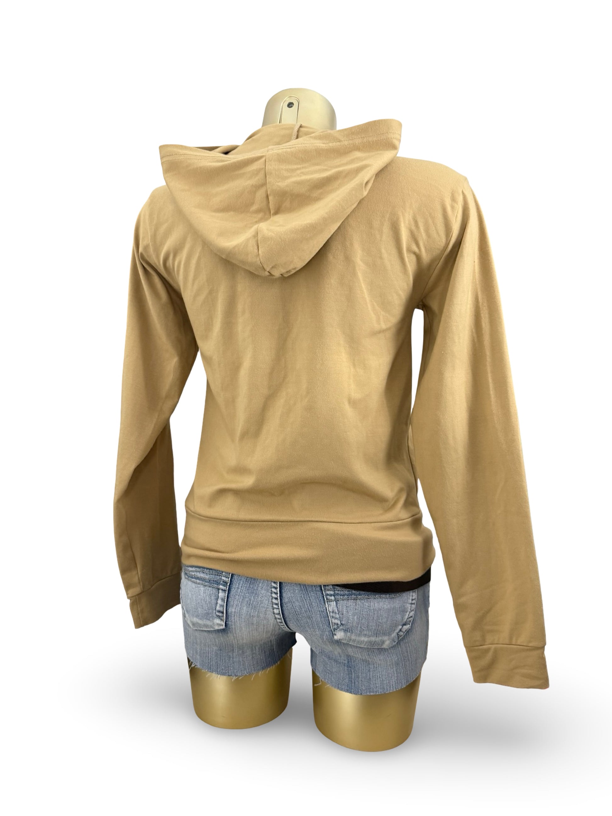 Beige logo zip up hoodie (M/L)