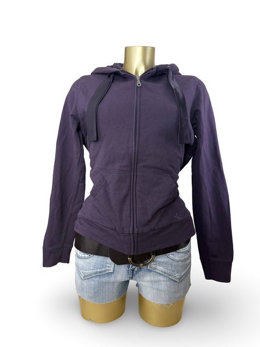 Purple inside fleece zip up hoodie jacket (S/M)