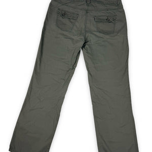 Khaki cotton low rise baggy pants (L)