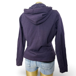 Purple inside fleece zip up hoodie jacket (S/M)
