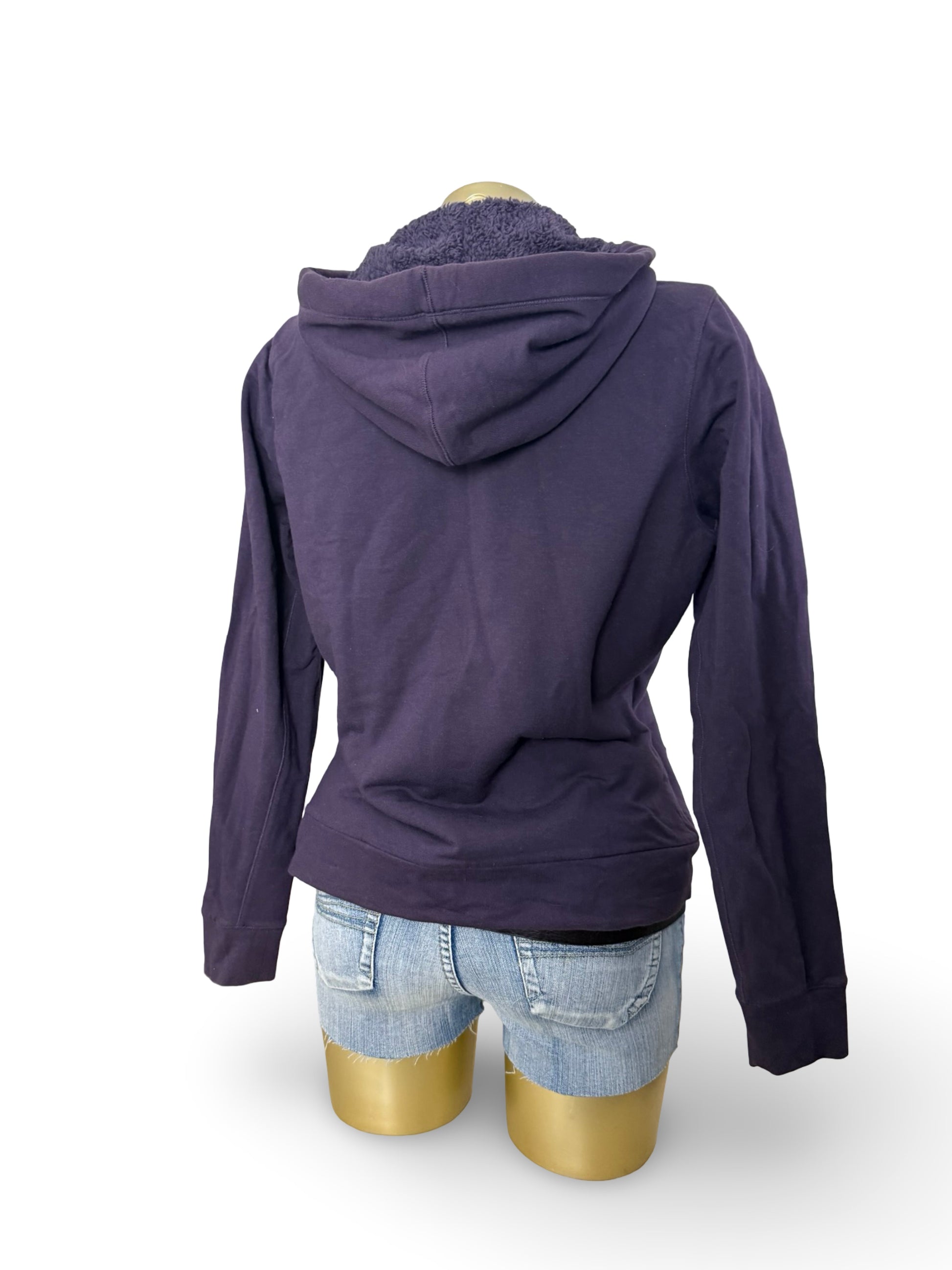 Purple inside fleece zip up hoodie jacket (S/M)