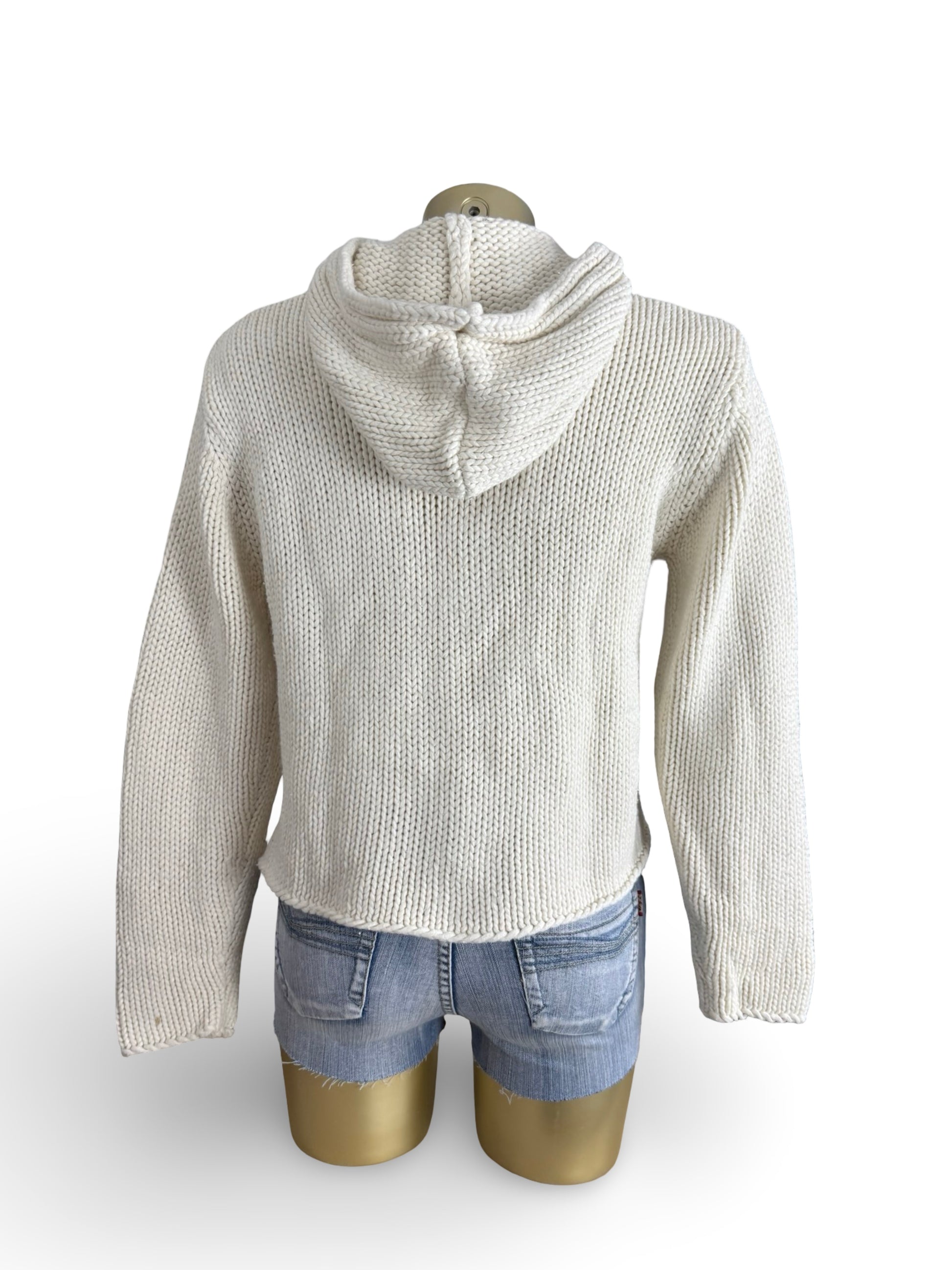 White cream hooded jumper (L)