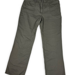 Khaki cotton low rise baggy pants (L)