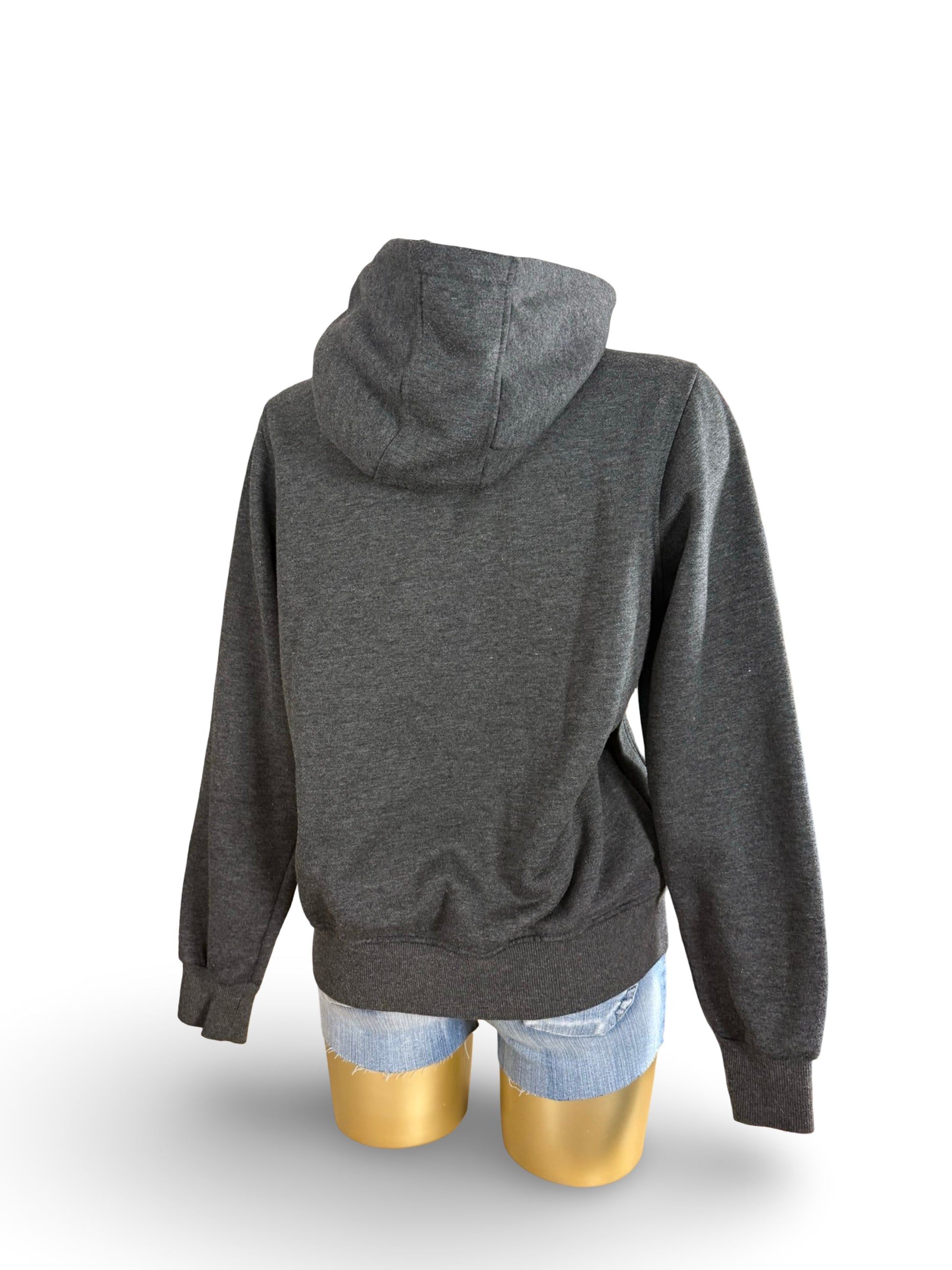 Grey cotton hooded tight fit jacket (M)