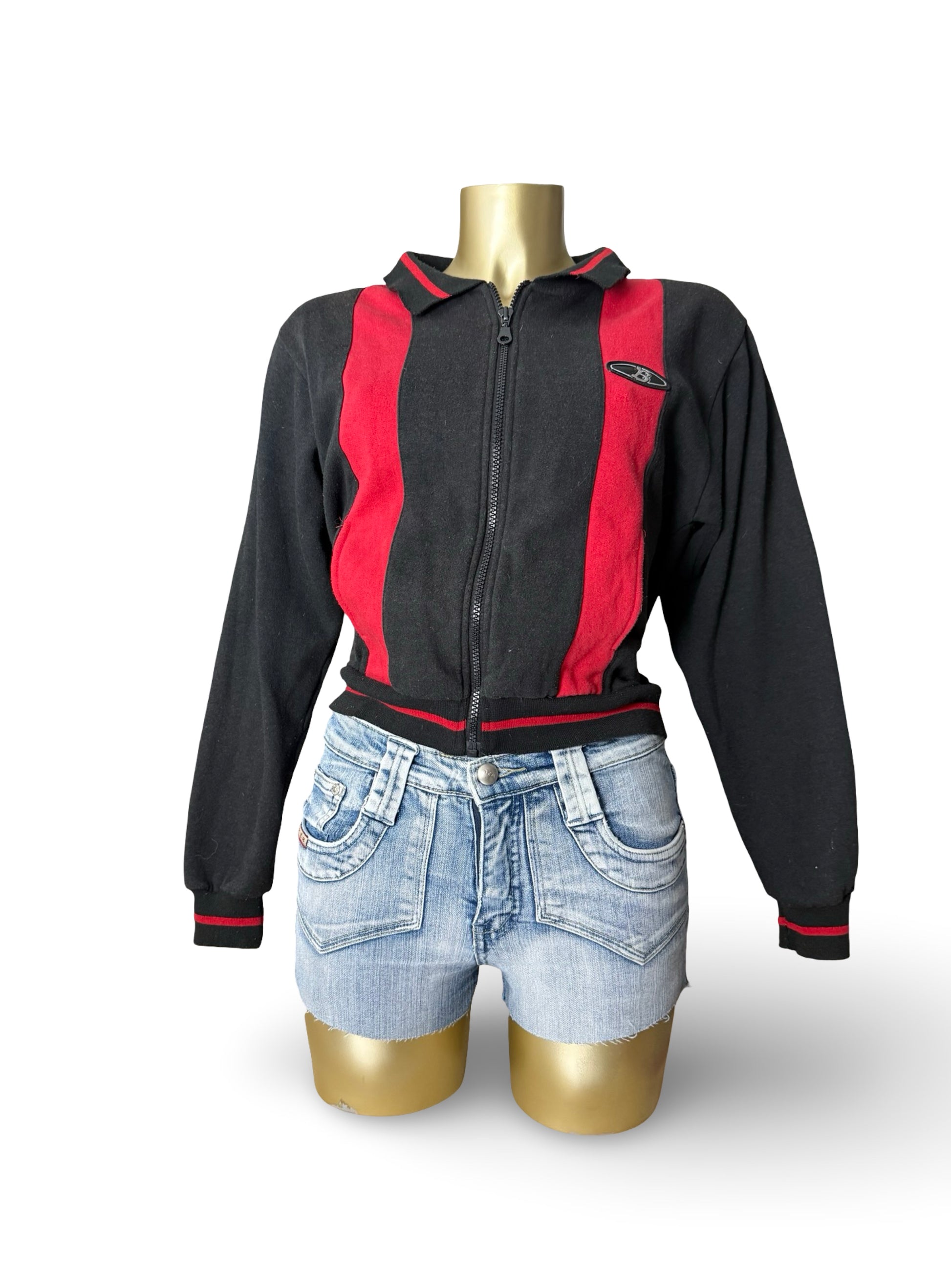 Black & red zip up sweatshirt jacket  (M/L)