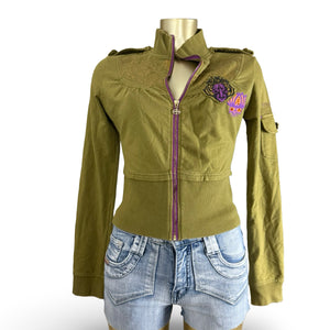 Khaki 100% cotton tight fit sweatshirt (S/M)