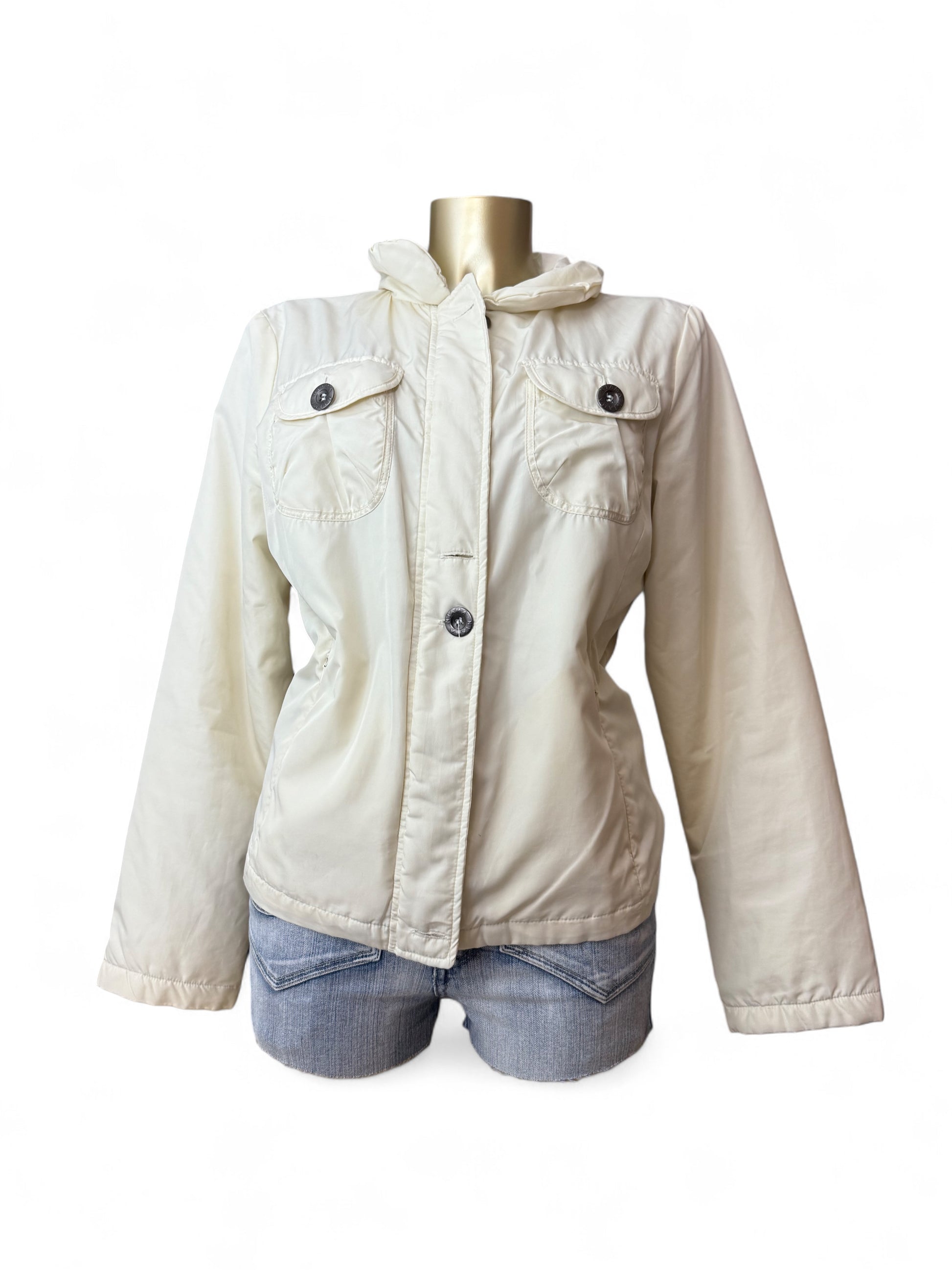 White cream fall puffer jacket (M/L)